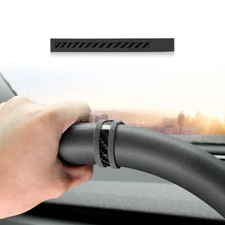 Car Steering Wheel Center Marker Sticker Trim Black Suede Carbon Fiber Universal