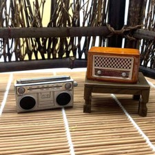 Casa de Muñecas Miniatura Escala 1:12 Vintage Radio Grabadora Accesorios Sala de Música