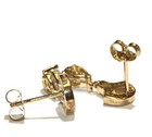 925 Sterling Silver Gold Plated Made with Swarovski round dangle earrings 2.7g — photo 5