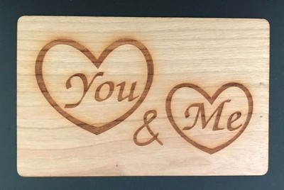 Grußkarte aus Holz Geschenk Karte '' You & Me  '' Geschenkkarte Postkarte Liebe 