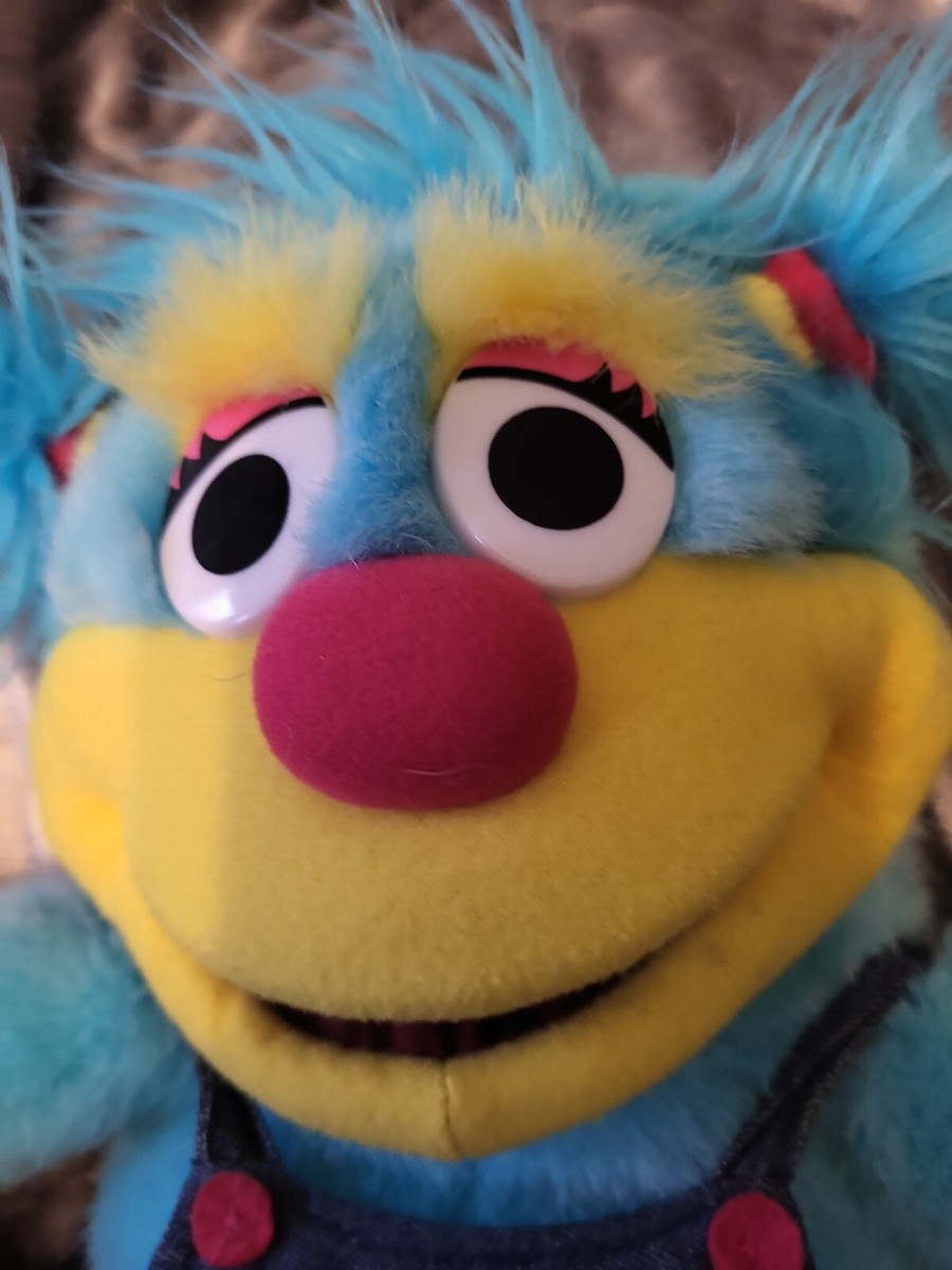 1998 MATHmatazz “ANNIE” 13” Aqua Blue Hand Puppet Plush Scott