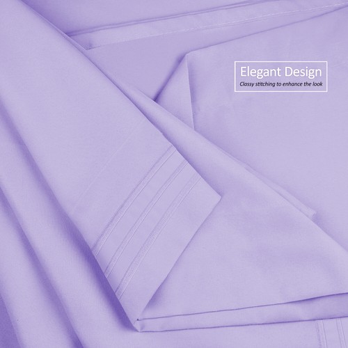 Ensemble de 4 draps de lit 1800 Queen ou King ultra doux microfibre poche profonde - Photo 357/360