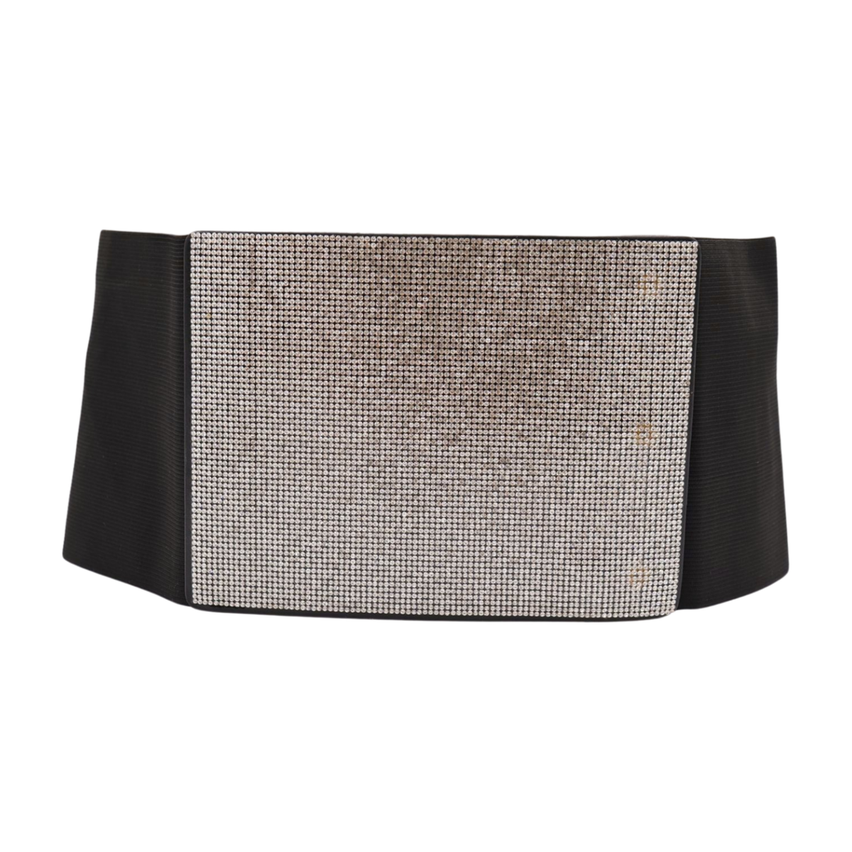Women Wide Black Elastic High Waist Corset Belt Silver Rhinestones Plus M L XL ICGSUQR Belts For Women With Big Rhinestone Square Buckle  main image 4