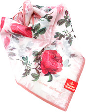 Vivienne Westwood Handkerchief Red Label Floral  Logo Cotton  Poly Pink 50cm