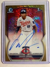 2023 Bowman Chrome Prospect Auto /50 Gold Shimmer Refractor RC SSP Omari Daniel