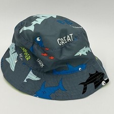 Carter's Shark Bucket Hat - Toddler Size 4-8 - Hammer Head Blue Shark - VGC