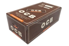 OCB Virgin Brown Rolling Papers 50x50 69mm 1 Full Box Made in France