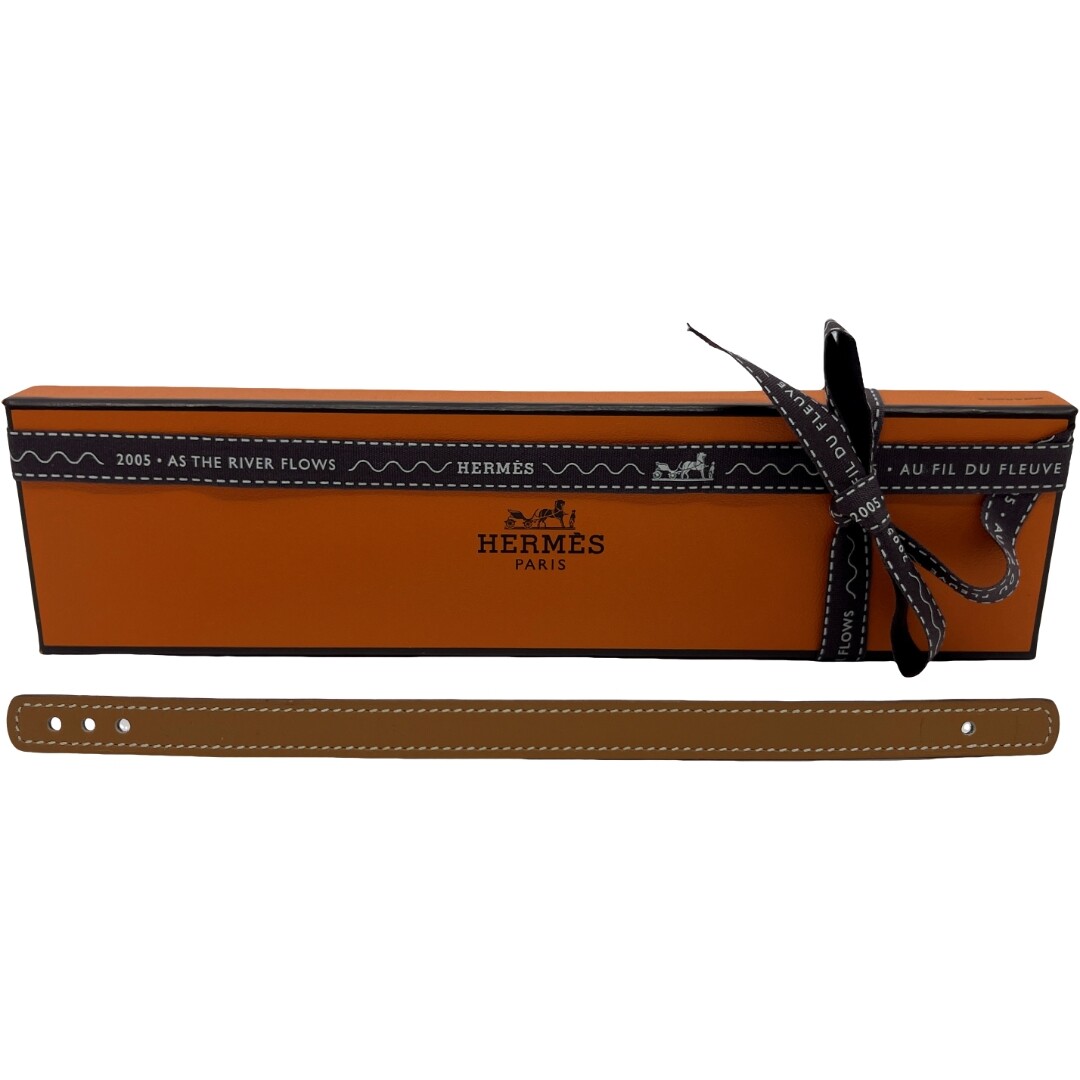 Auth HERMES Sellier Looping Replacement Strap Bracelet Brown