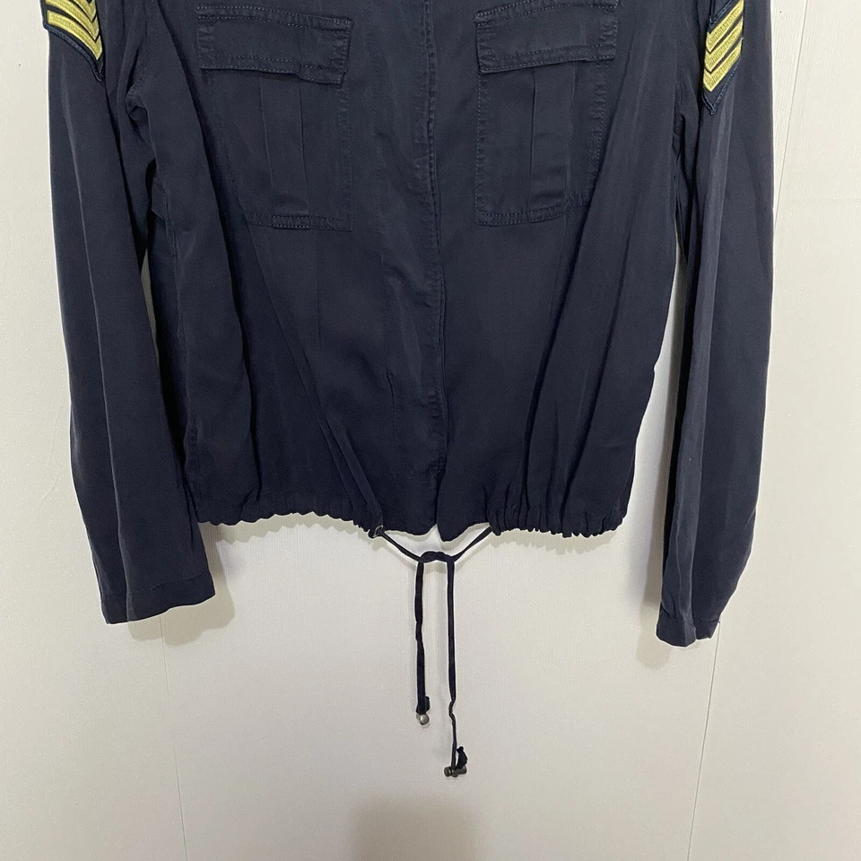 Abrigo chaqueta utilitaria para mujer Saks Fifth Avenue azul marino con bolsillos talla mediana Foto 3 de 4