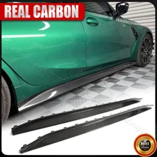 REAL Carbon Fiber Side Skirt Extension Lip Spoiler Factory For BMW G80 M3 2021UP