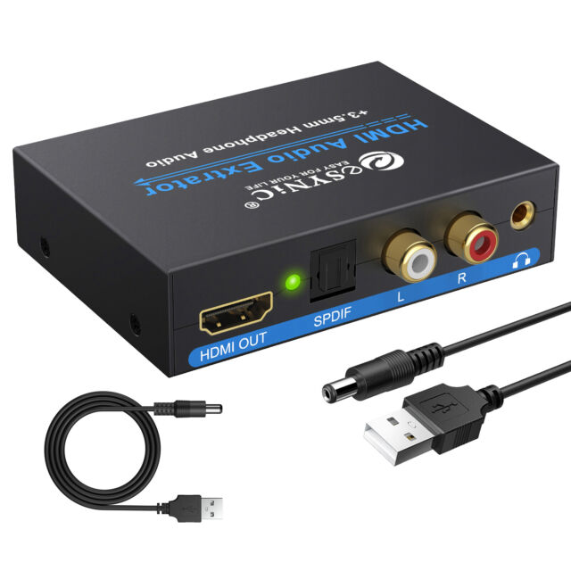 HDMI to HDMI Audio Extractor Splitter SPDIF Optical RCA Stereo Analog Converter