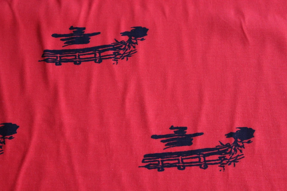 Viskose-Druck, rot - schwarz, Breite: ca. 148 cm, Material: 100% Vi - Bild 4 von 4