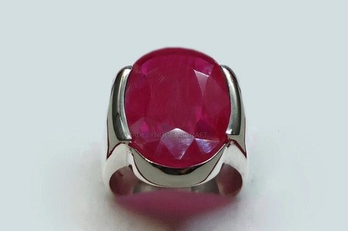Ruby Ring For Mens Gemstone Ring Vintage Sterling Silver Ring Birthday Gifts - Picture 7 of 8
