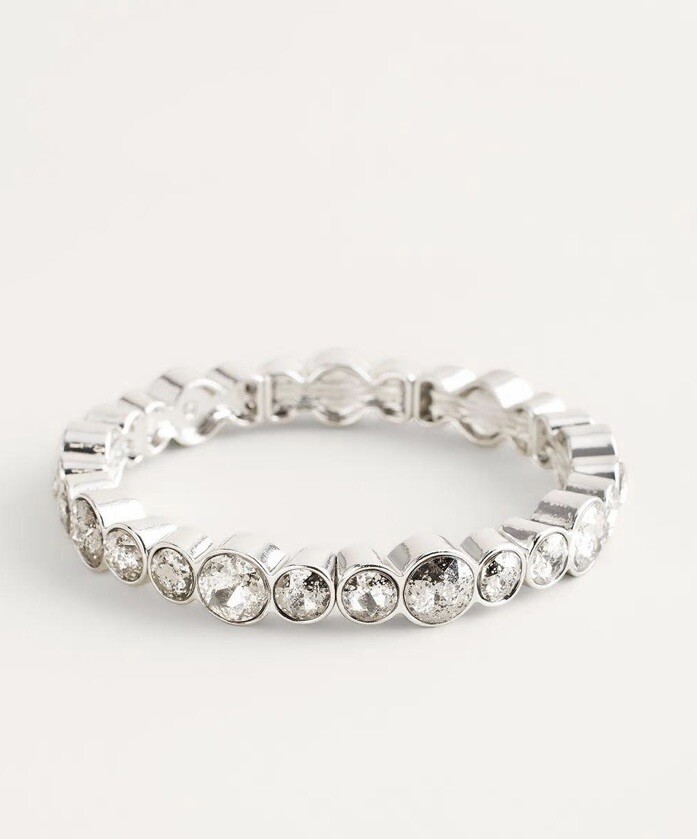 Chico's Silver Pave Stretch Tennis Bracelet