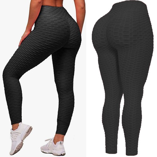 Women High Waist Yoga Pants Anti-Cellulite Leggings Sport Gym Honeycomb Trousers - Picture 13 of 30