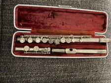 YAMAHA YFL-211 Silver Flute Plating Hard Case Band Musical Instrument Used