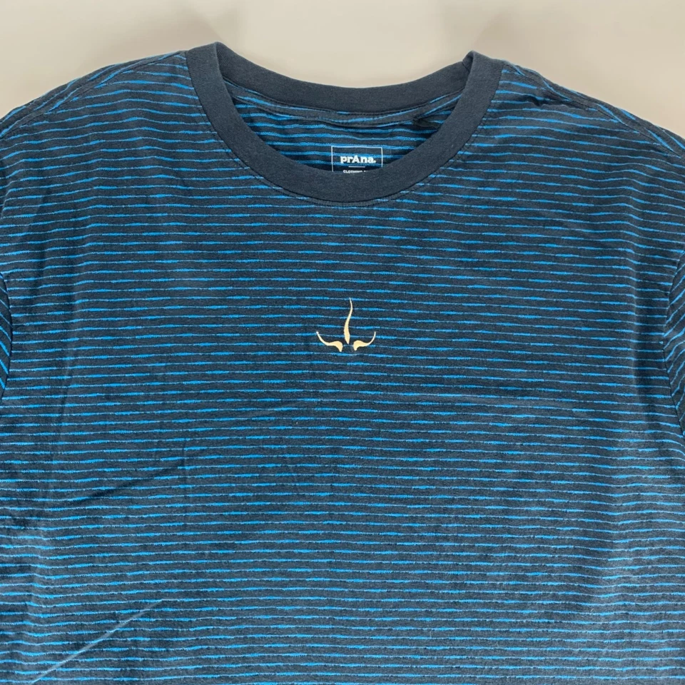 Prana Black Blue Short Sleeve Crewneck Shirt Mens Large - Image 2 of 4