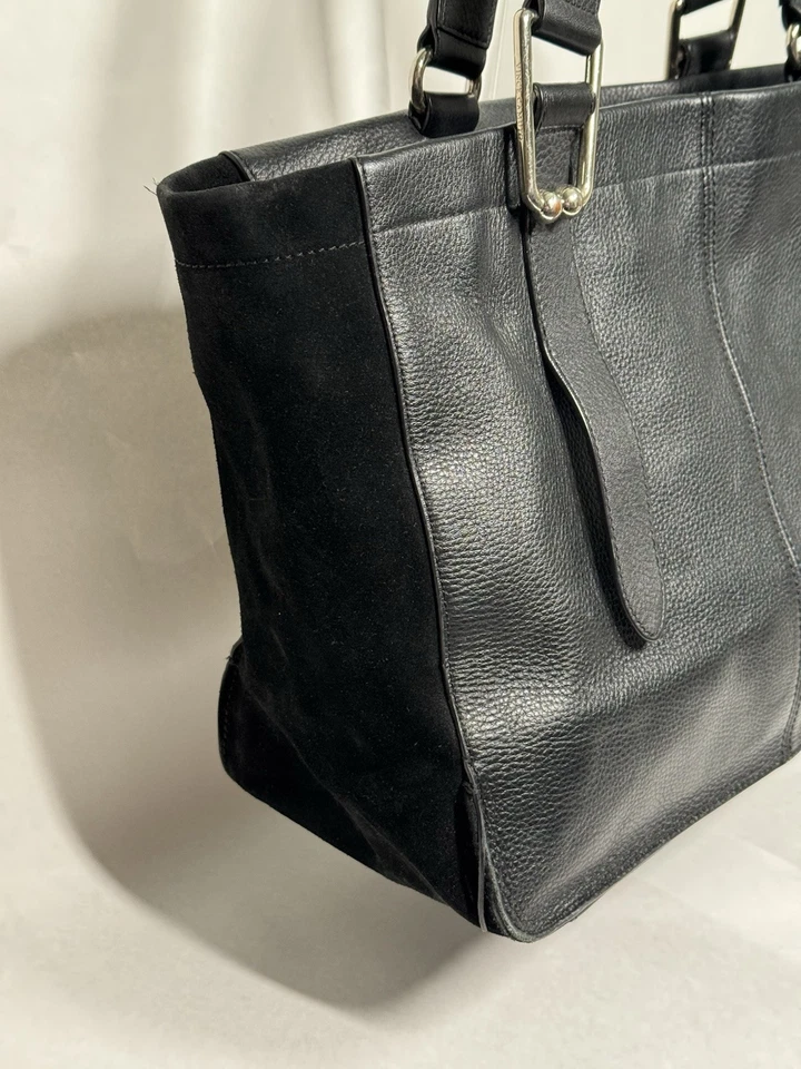Bolso de Mano Vince Camuto Grande de Cuero y Gamuza Negro Foto 4 de 4