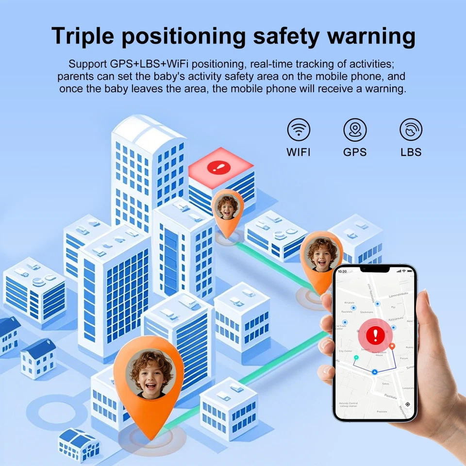 Reloj inteligente posicionamiento GPS para niños GPS+LBS+WIFI con videollamadas 4G, chat de voz Foto 3 de 4