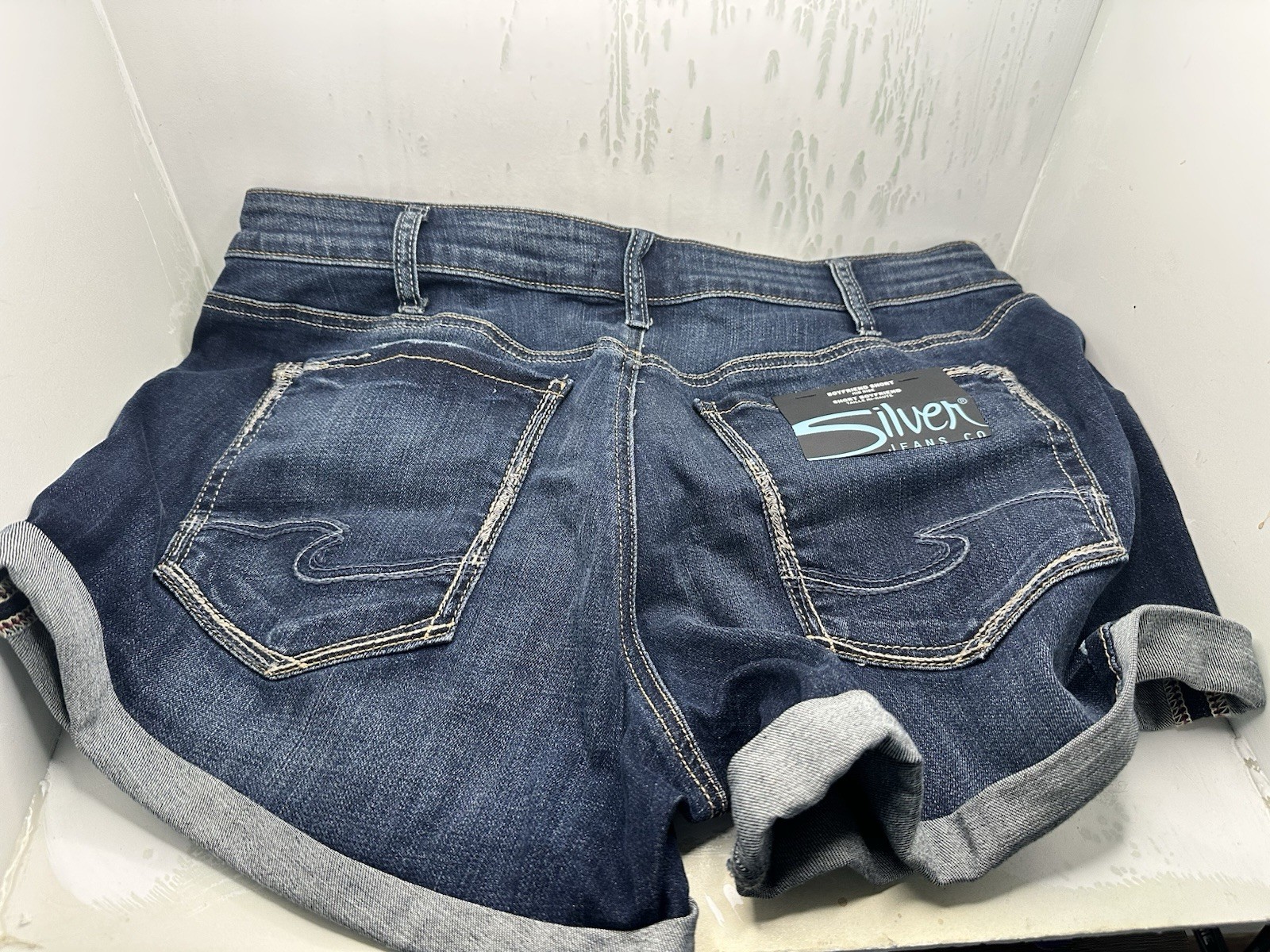 Silver Jeans Co Women's Mid Rise Luxe Stretch Boyfriend Shorts WR4 Indigo US:33