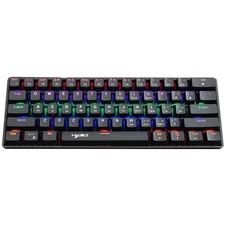 Amdohai HXSJ V900 61-Key Wired Mechanical Keyboard RGB Backlit Blue Switch Black