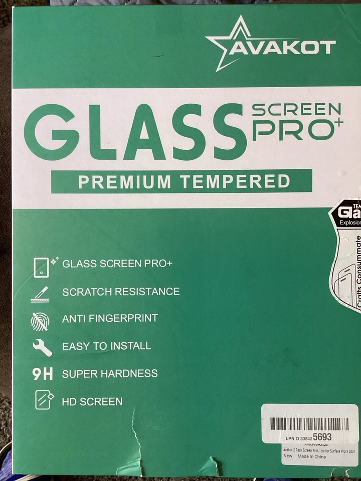 Premium Tempered Glass Screen Protector (2 Pack) Microsoft Surface Pro X - Image 2 of 3