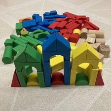 Wooden Building Block Set for Kids Lot of 100 Pieces