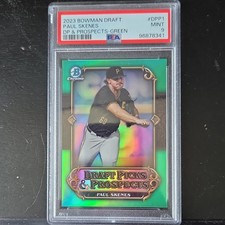 Topps 2023 Bowman Draft Paul Skenes RC DPP-1 Green Refractor /99 PSA 9 Pirates