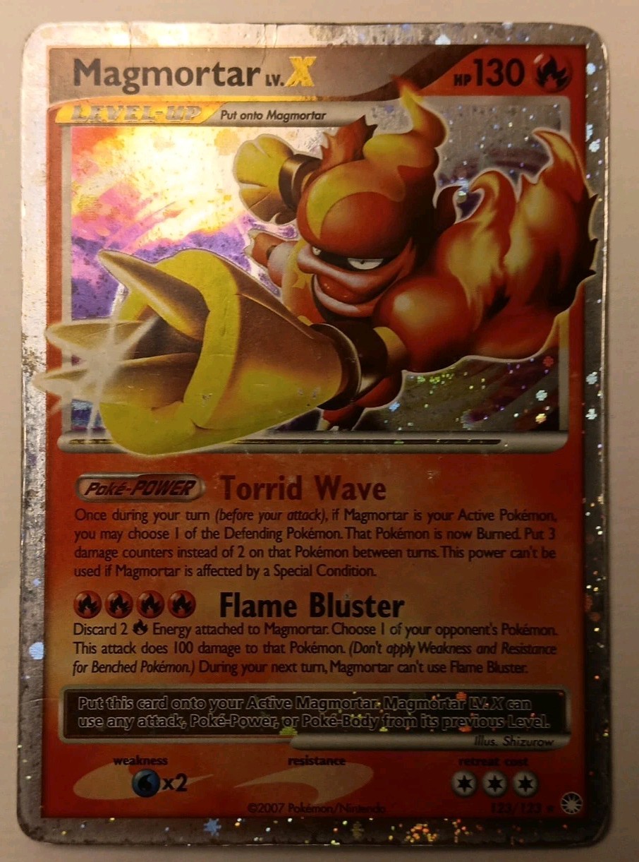 Magmortar Lv X 123/123 Mysterious Treasures Holo Rare Pokémon TCG 2008
