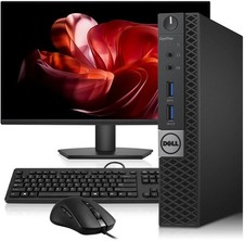 Dell Optiplex 7040 Desktop Micro Intel i7-6700T 8GB RAM 128GB SSD 24in