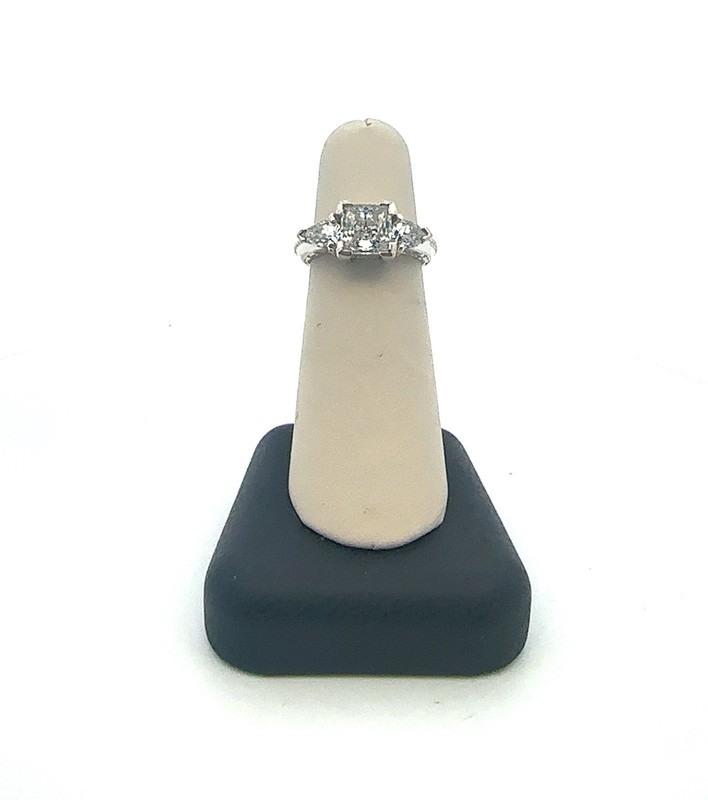 Designer Sterling Silver Cubic Zirconia Engagement Style Ring Size 6