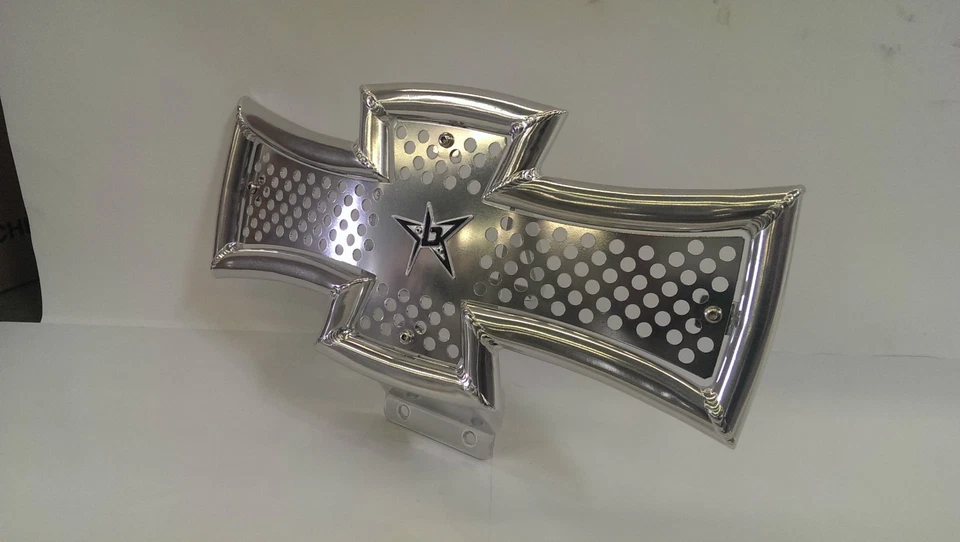 Blingstar Maltese Cross Front Bumper Polished Aluminum Yamaha Raptor 700 700R Foto 3 de 4