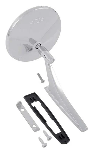 1963-72 Chevrolet; Outer Door Mirror; with "Bow Tie" Logo; with Gasket &