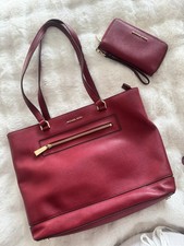 Michael Kors Leather Tote Bag Red and Matching Purse Excellent Condition