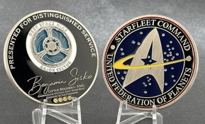 2  Star Trek Deep Space Nine Captain Benjamin Sisko Challenge Coin DS9 Cosplay