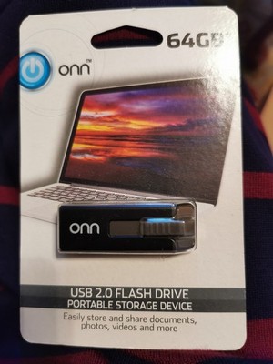 Onn 64 GB USB 2.0 Flash Drive Portable Storage