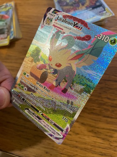 ¡Nuevo! Leafeon VMAX (205/203) Evolving Skies Arte Antiguo Holo Secreto ¡Tarjeta Pokémon Rara! - Imagen 4 de 5