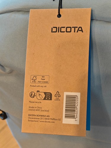 Dicota Backpack Rucksack Bag COMMUTER 13-16“  Ice Blue - Brand New BNWT - Picture 12 of 17