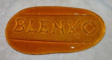 Blenko Store Display Sign, Orange, 11 3/4" Inches.