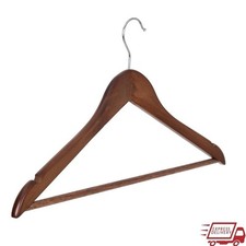 Solid Wood Suit Hangers 60 Pack 5 Count Walnut Finish Swivel Hook Pants Bar New