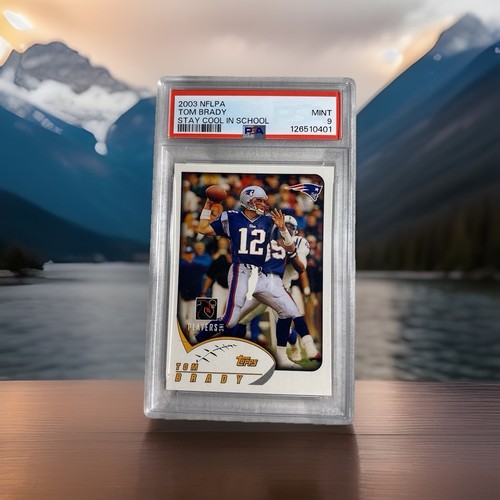 2003 Topps NFLPA Tom Brady Stay Cool In School Card Graded PSA 9 Mint Patriots