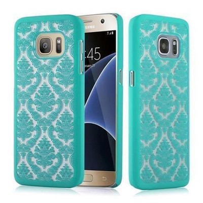 Hülle für Samsung Galaxy S7 Handy Hard Cover Schutzhülle Case Blumen Paisley