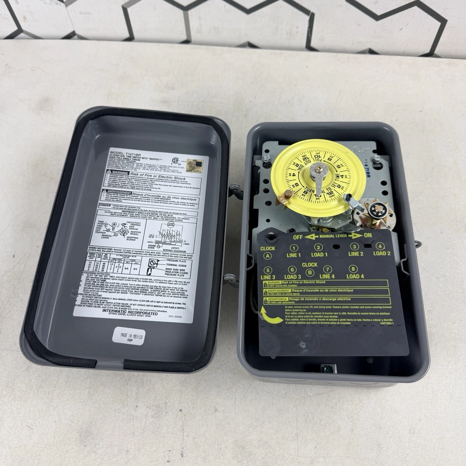 Intermatic T1471BR 4PST 24 Hour 125-Volt Time Switch with 3R Steel Case