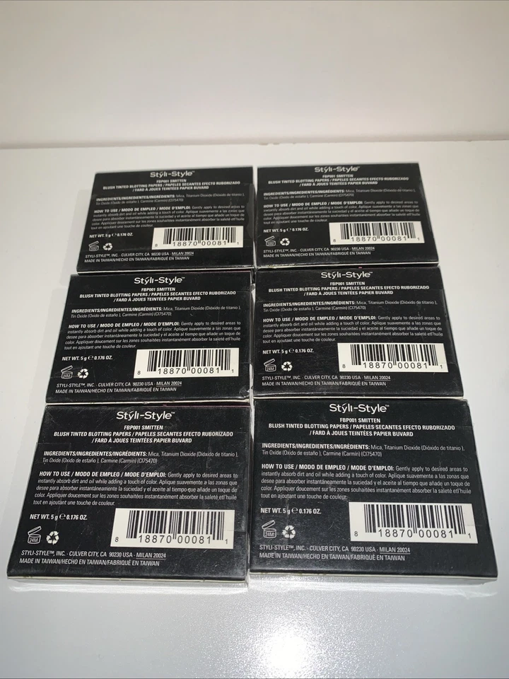 6 Styli-Style Blush Tinted Blotting Papers Smitten (pink) 50 sheetsea. Sealed - Image 2 of 2