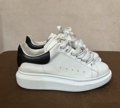 Alexander McQueen White Suede Heel Tab Shoes Women's Size 36 EU