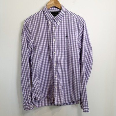 Scotch & Soda My Favourite Shirt Mens Large Purple Gingham Check Plaid Office