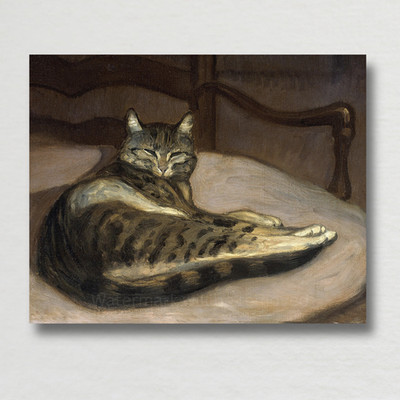 Cat on a Chair 1902 Painting Reproduction  Giclee Fine Art Paper Print