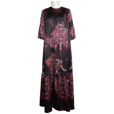 Mrs & Hugs, Maxikleid, Größe: 36, Schwarz/Mehrfarbig, Elasthan/Seide, Print #RL5