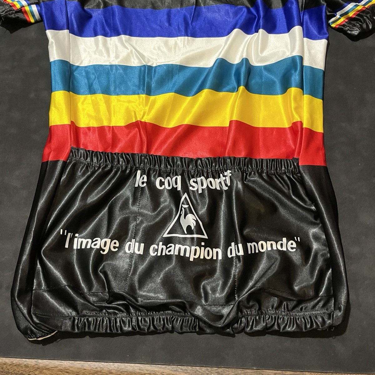 70s フランス製 ニット サイクルジャージ 4 黄色 黒 白 古着 ルコック 70s フランス製 ニット サイクルジャージ 4 黄色 黒 白 古着