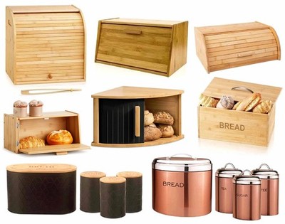 Bambus Holz Brotkasten Hebedeckel Laibgriff Doppellagig Lebensmittel Aufbewahrungsbox